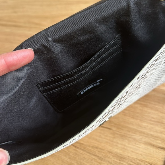 Snakeskin Clutch Purse with Metal Chain Strap - Picture 4 of 7